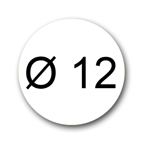 wereinaristea EtichetteAutoadesive rotonde, diametro 12mm BIANCO, adesivo Permanente, per ink-jet, laser e fotocopiatrici, su foglio A4 (210x297mm).
