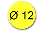 wereinaristea EtichetteAutoadesive rotonde, 12CartaGIALLA In carta COPRENTE diametro 12mm, adesivo Permanente, per ink-jet, laser e fotocopiatrici, su foglio A4 (212x297mm).