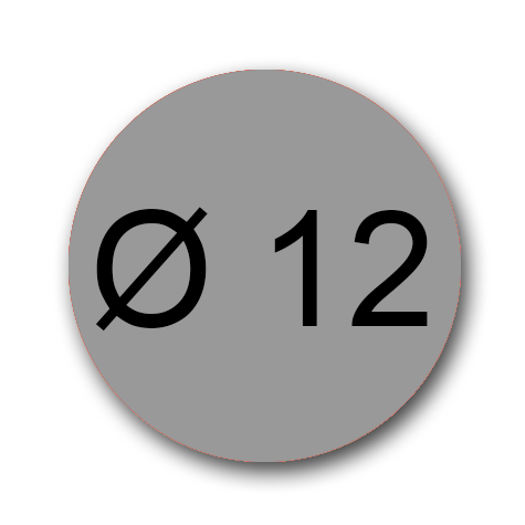 wereinaristea EtichetteAutoadesive rotonde, 12CartaGRIGIA In carta COPRENTE diametro 12mm, adesivo Permanente, per ink-jet, laser e fotocopiatrici, su foglio A4 (212x297mm).