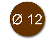wereinaristea EtichetteAutoadesive rotonde, 12CartaMARRONE In carta COPRENTE diametro 12mm, adesivo Permanente, per ink-jet, laser e fotocopiatrici, su foglio A4 (212x297mm).