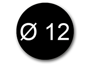 wereinaristea EtichetteAutoadesive rotonde, 12CartaNERA In carta COPRENTE diametro 12mm, adesivo Permanente, per ink-jet, laser e fotocopiatrici, su foglio A4 (212x297mm).