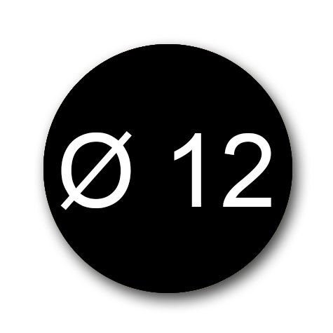 wereinaristea EtichetteAutoadesive rotonde, 12CartaNERA In carta COPRENTE diametro 12mm, adesivo Permanente, per ink-jet, laser e fotocopiatrici, su foglio A4 (212x297mm).