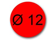 wereinaristea EtichetteAutoadesive rotonde, 12CartaROSSA In carta COPRENTE diametro 12mm, adesivo Permanente, per ink-jet, laser e fotocopiatrici, su foglio A4 (212x297mm).