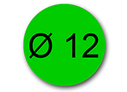 wereinaristea EtichetteAutoadesive rotonde, 12CartaVERDE In carta COPRENTE diametro 12mm, adesivo Permanente, per ink-jet, laser e fotocopiatrici, su foglio A4 (212x297mm).