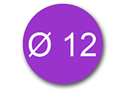 wereinaristea EtichetteAutoadesive rotonde, 12CartaVIOLA In carta COPRENTE diametro 12mm, adesivo Permanente, per ink-jet, laser e fotocopiatrici, su foglio A4 (212x297mm).