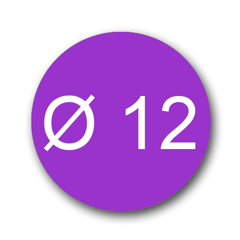 wereinaristea EtichetteAutoadesive rotonde, 12CartaVIOLA In carta COPRENTE diametro 12mm, adesivo Permanente, per ink-jet, laser e fotocopiatrici, su foglio A4 (212x297mm).