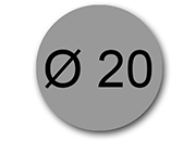 wereinaristea EtichetteAutoadesive rotonde, diametro 20mm GRIGIO, adesivo Permanente, per ink-jet, laser e fotocopiatrici, su foglio A4 (210x297mm) BRA2956gr