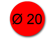 wereinaristea EtichetteAutoadesive rotonde, diametro 20mm ROSSO, adesivo Permanente, per ink-jet, laser e fotocopiatrici, su foglio A4 (210x297mm) bra2956RO