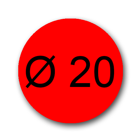 wereinaristea EtichetteAutoadesive rotonde, diametro 20mm ROSSO, adesivo Permanente, per ink-jet, laser e fotocopiatrici, su foglio A4 (210x297mm).