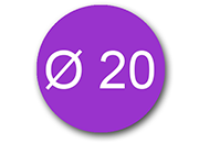 wereinaristea EtichetteAutoadesive rotonde, diametro 20mm VIOLA, adesivo Permanente, per ink-jet, laser e fotocopiatrici, su foglio A4 (210x297mm) bra2956VI