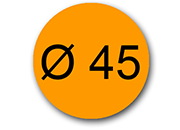 wereinaristea EtichetteAutoadesive rotonde, diametro 45mm ARANCIONE, adesivo Permanente, per ink-jet, laser e fotocopiatrici, su foglio A4 (210x297mm).