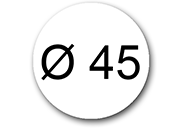 wereinaristea EtichetteAutoadesive rotonde, diametro 45mm BIANCO, adesivo Permanente, per ink-jet, laser e fotocopiatrici, su foglio A4 (210x297mm) bra2959
