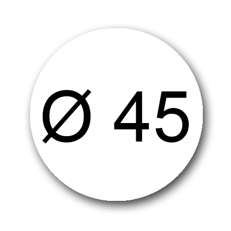 wereinaristea EtichetteAutoadesive rotonde, diametro 45mm BIANCO, adesivo Permanente, per ink-jet, laser e fotocopiatrici, su foglio A4 (210x297mm).