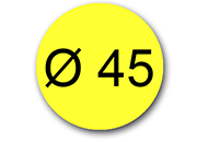 wereinaristea EtichetteAutoadesive rotonde, diametro 45mm GIALLO, adesivo Permanente, per ink-jet, laser e fotocopiatrici, su foglio A4 (210x297mm).