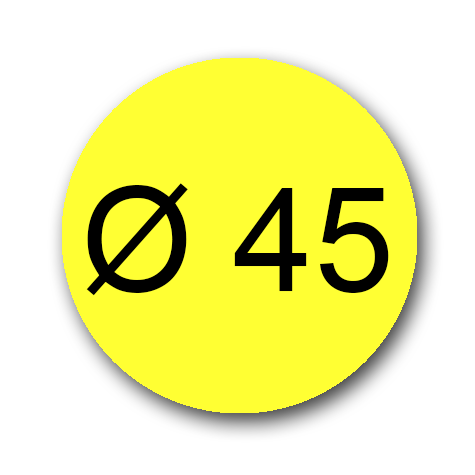 wereinaristea EtichetteAutoadesive rotonde, diametro 45mm GIALLO, adesivo Permanente, per ink-jet, laser e fotocopiatrici, su foglio A4 (210x297mm).