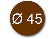 wereinaristea EtichetteAutoadesive rotonde, diametro 45mm MARRONE, adesivo Permanente, per ink-jet, laser e fotocopiatrici, su foglio A4 (210x297mm) bra2959MA