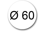 wereinaristea EtichetteAutoadesive rotonde, diametro 60mm BIANCO, adesivo Permanente, per ink-jet, laser e fotocopiatrici, su foglio A4 (210x297mm) bra2960