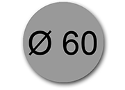 wereinaristea EtichetteAutoadesive rotonde, diametro 60mm GRIGIO, adesivo Permanente, per ink-jet, laser e fotocopiatrici, su foglio A4 (210x297mm) BRA2960gr