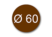 wereinaristea EtichetteAutoadesive rotonde, diametro 60mm MARRONE, adesivo Permanente, per ink-jet, laser e fotocopiatrici, su foglio A4 (210x297mm) bra2960MA