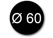 wereinaristea EtichetteAutoadesive rotonde, diametro 60mm NERO, adesivo Permanente, per ink-jet, laser e fotocopiatrici, su foglio A4 (210x297mm) bra2960NE