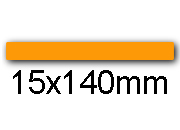 wereinaristea EtichetteAutoadesive 15x140mm(140x15) CartaARANCIONE Angoli arrotondati, 26 etichette su foglio A4 (210x297mm), adesivo permanente, per ink-jet, laser e fotocopiatrici.