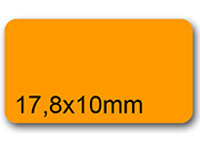 wereinaristea EtichetteAutoadesive 17,8x10mm(10x17,8) CartaARANCIONE Angoli arrotondati, 270 etichette su foglio A4 (210x297mm), adesivo permanente, per ink-jet, laser e fotocopiatrici .