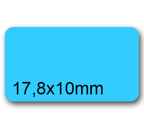 wereinaristea EtichetteAutoadesive 17,8x10mm(10x17,8) CartaAZURRO Angoli arrotondati, 270 etichette su foglio A4 (210x297mm), adesivo permanente, per ink-jet, laser e fotocopiatrici .