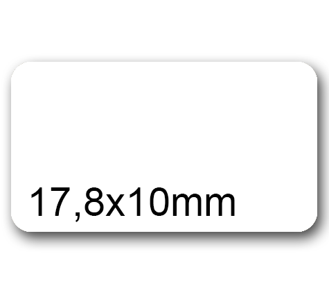 wereinaristea EtichetteAutoadesive 17,8x10mm(10x17,8) CartaBIANCA  Angoli arrotondati, 270 etichette su foglio A4 (210x297mm), adesivo permanente, per ink-jet, laser e fotocopiatrici .
