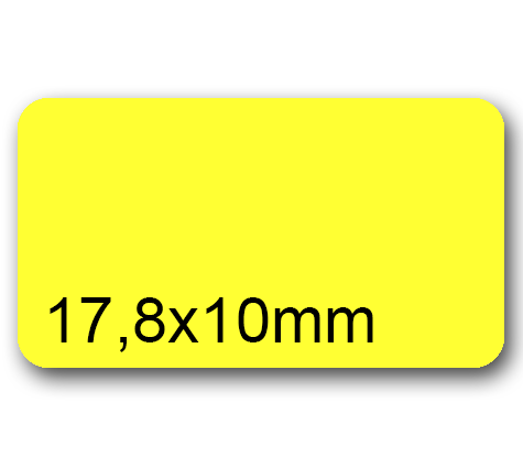 wereinaristea EtichetteAutoadesive 17,8x10mm(10x17,8) CartaGIALLA Angoli arrotondati, 270 etichette su foglio A4 (210x297mm), adesivo permanente, per ink-jet, laser e fotocopiatrici .