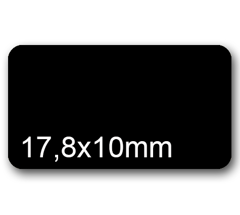 wereinaristea EtichetteAutoadesive 17,8x10mm(10x17,8) CartaNERA Angoli arrotondati, 270 etichette su foglio A4 (210x297mm), adesivo permanente, per ink-jet, laser e fotocopiatrici .