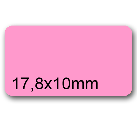 wereinaristea EtichetteAutoadesive 17,8x10mm(10x17,8) CartaROSA Angoli arrotondati, 270 etichette su foglio A4 (210x297mm), adesivo permanente, per ink-jet, laser e fotocopiatrici .