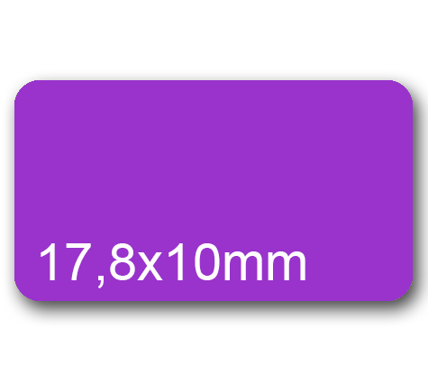 wereinaristea EtichetteAutoadesive 17,8x10mm(10x17,8) CartaVIOLA Angoli arrotondati, 270 etichette su foglio A4 (210x297mm), adesivo permanente, per ink-jet, laser e fotocopiatrici .