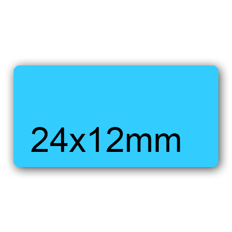 wereinaristea EtichetteAutoadesive, 24x12(12x24mm) CartaAZZURRA Adesivo Permanente, angoli arrotondati, per ink-jet, laser e fotocopiatrici, su foglio A4 (210x297mm).