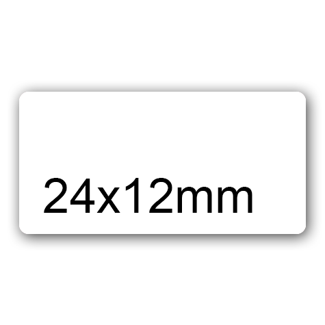 wereinaristea EtichetteAutoadesive, 24x12(12x24mm) CartaBIANCA Adesivo Permanente, angoli arrotondati, per ink-jet, laser e fotocopiatrici, su foglio A4 (210x297mm).