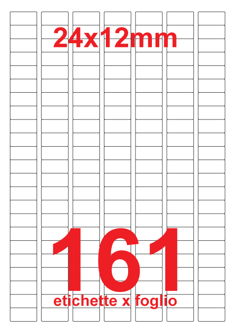wereinaristea EtichetteAutoadesive, 24x12(12x24mm) CartaGRIGIA Adesivo Permanente, angoli arrotondati, per ink-jet, laser e fotocopiatrici, su foglio A4 (210x297mm).