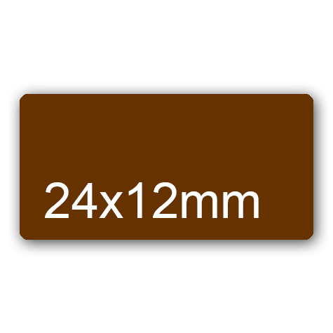 wereinaristea EtichetteAutoadesive, 24x12(12x24mm) CartaMARRONE Adesivo Permanente, angoli arrotondati, per ink-jet, laser e fotocopiatrici, su foglio A4 (210x297mm).
