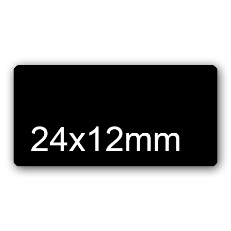 wereinaristea EtichetteAutoadesive, 24x12(12x24mm) CartaNERA Adesivo Permanente, angoli arrotondati, per ink-jet, laser e fotocopiatrici, su foglio A4 (210x297mm).