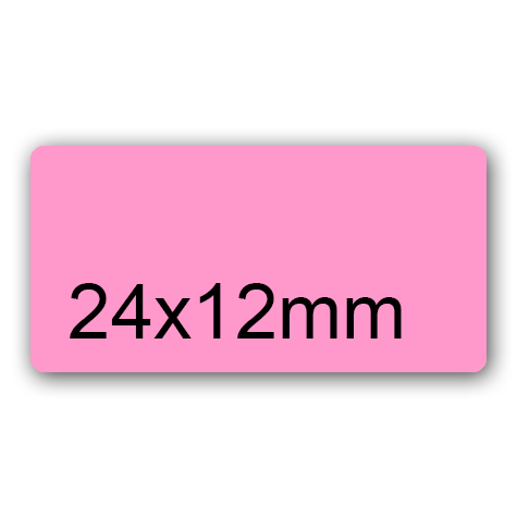 wereinaristea EtichetteAutoadesive, 24x12(12x24mm) CartaROSA Adesivo Permanente, angoli arrotondati, per ink-jet, laser e fotocopiatrici, su foglio A4 (210x297mm).