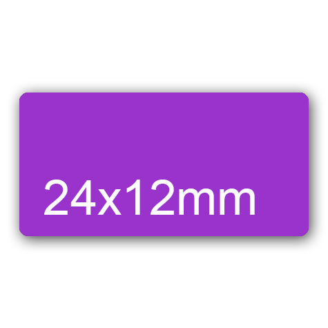 wereinaristea EtichetteAutoadesive, 24x12(12x24mm) CartaVIOLA Adesivo Permanente, angoli arrotondati, per ink-jet, laser e fotocopiatrici, su foglio A4 (210x297mm).