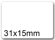 wereinaristea EtichetteAutoadesive, 31x15(15x31mm) CartaBIANCA Adesivo Permanente, angoli arrotondati, per ink-jet, laser e fotocopiatrici, su foglio A4 (210x297mm) bra2972