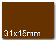 wereinaristea EtichetteAutoadesive, 31x15(15x31mm) CartaMARRONE Adesivo Permanente, angoli arrotondati, per ink-jet, laser e fotocopiatrici, su foglio A4 (210x297mm).