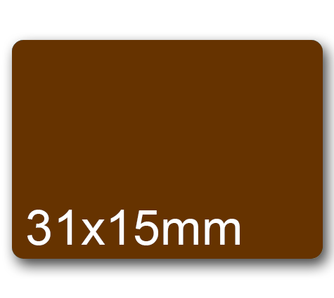 wereinaristea EtichetteAutoadesive, 31x15(15x31mm) CartaMARRONE Adesivo Permanente, angoli arrotondati, per ink-jet, laser e fotocopiatrici, su foglio A4 (210x297mm).
