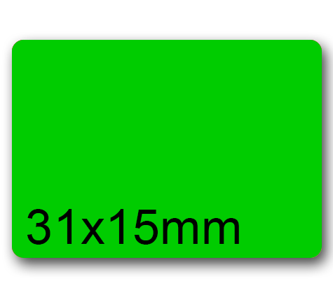 wereinaristea EtichetteAutoadesive, 31x15(15x31mm) CartaVERDE Adesivo Permanente, angoli arrotondati, per ink-jet, laser e fotocopiatrici, su foglio A4 (210x297mm).