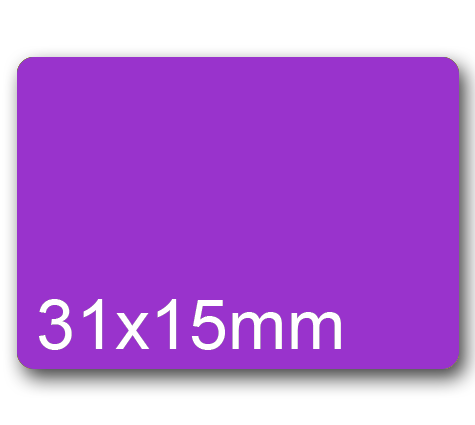 wereinaristea EtichetteAutoadesive, 31x15(15x31mm) CartaVIOLA Adesivo Permanente, angoli arrotondati, per ink-jet, laser e fotocopiatrici, su foglio A4 (210x297mm).