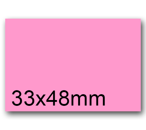 wereinaristea EtichetteAutoadesive, 33x48mm(48x33) CartaROSA Adesivo Permanente, angoli a spigolo, per ink-jet, laser e fotocopiatrici, su foglio A4 (210x297mm).
