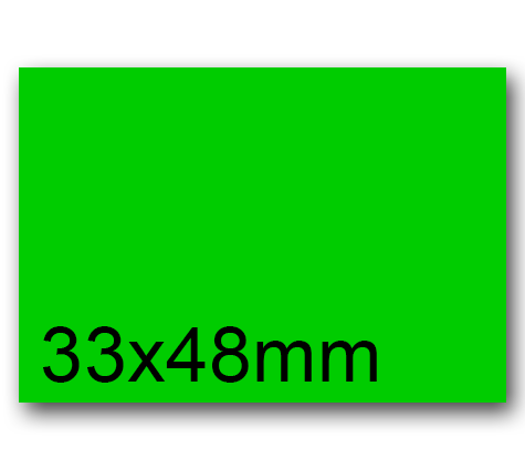 wereinaristea EtichetteAutoadesive, 33x48mm(48x33) CartaVERDE Adesivo Permanente, angoli a spigolo, per ink-jet, laser e fotocopiatrici, su foglio A4 (210x297mm).
