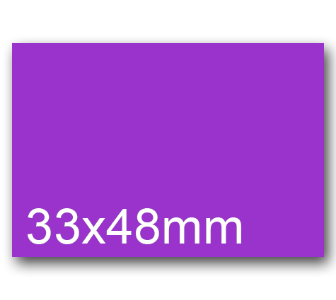 wereinaristea EtichetteAutoadesive, 33x48mm(48x33) CartaVIOLA Adesivo Permanente, angoli a spigolo, per ink-jet, laser e fotocopiatrici, su foglio A4 (210x297mm).