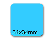 wereinaristea EtichetteAutoadesive, 34x34mm CartaAZZURRA Adesivo Permanente, angoli arrotondati, per ink-jet, laser e fotocopiatrici, su foglio A4 (210x297mm).