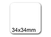 wereinaristea EtichetteAutoadesive, 34x34mm CartaBIANCA Adesivo Permanente, angoli arrotondati, per ink-jet, laser e fotocopiatrici, su foglio A4 (210x297mm).
