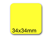 wereinaristea EtichetteAutoadesive, 34x34mm CartaGIALLA Adesivo Permanente, angoli arrotondati, per ink-jet, laser e fotocopiatrici, su foglio A4 (210x297mm).